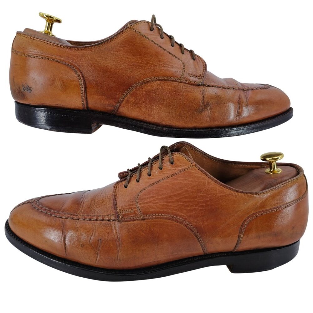 Alden 962 Norwegian Front Blucher Burnished Tan Calf Leather Mens 11 Dress Shoes - Picture 4 of 12